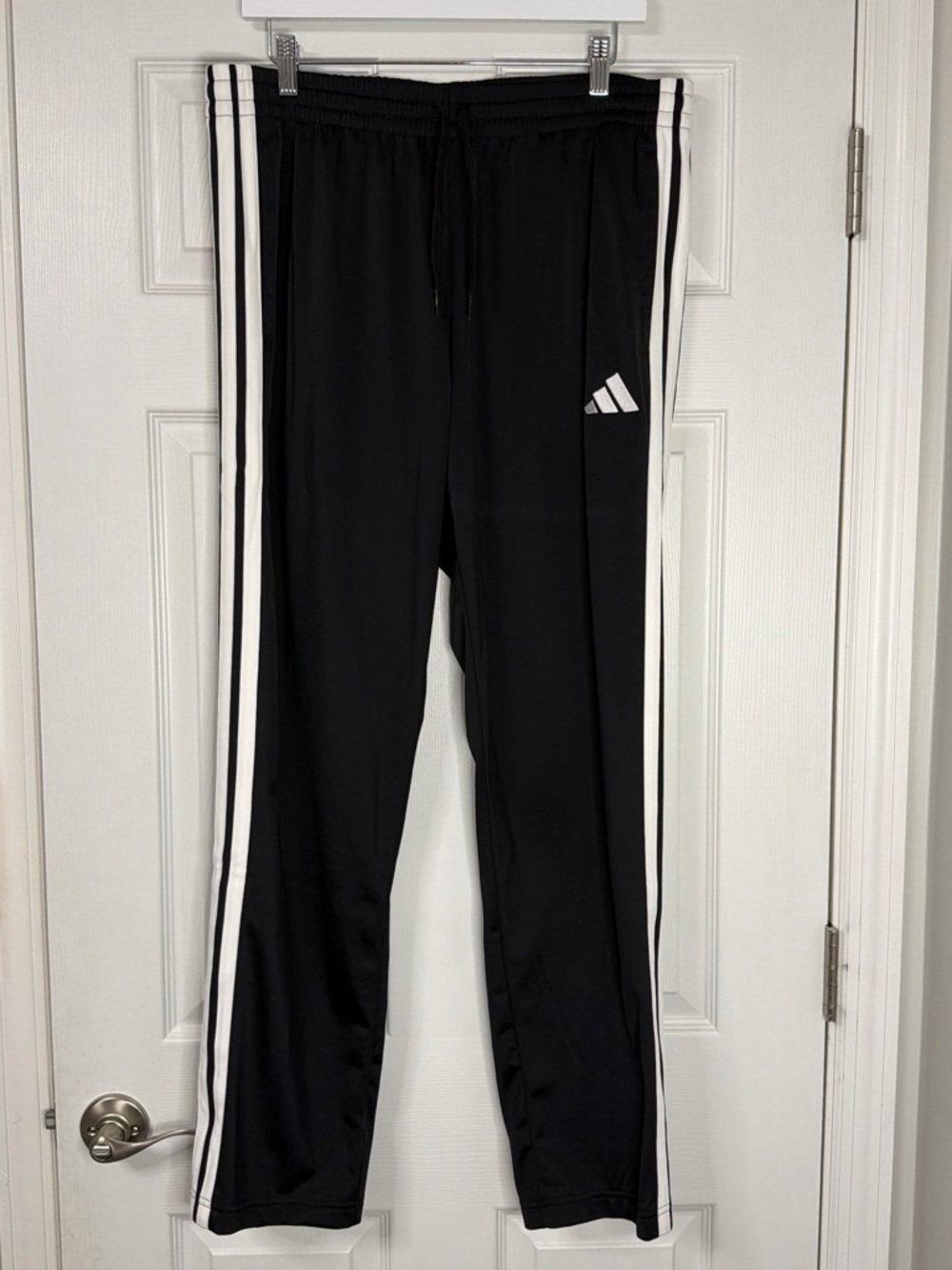 adidas Black Joggers with White Side Stripes